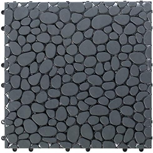 Interlocking Cobbled Stone Look Garden Pathway Tiles, Decorative Floor Grass by Gardenised