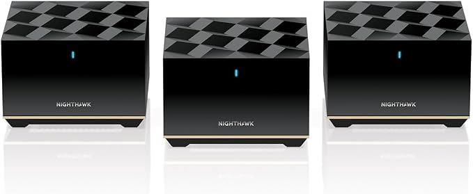 NETGEAR Nighthawk Tri-Band Whole Home Mesh WiFi 6E System – Router + 2 by Amazon+Renewed