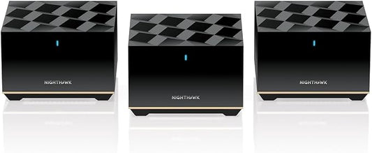 NETGEAR Nighthawk Tri-Band Whole Home Mesh WiFi 6E System – Router + 2 by Amazon+Renewed