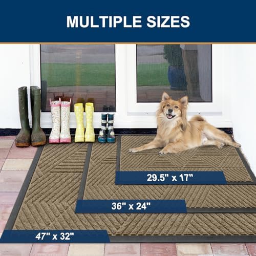 Smiry Front Door Mat Outside Entrance, Low Profile Rubber Doormat - Image 2