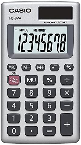 Casio HS-8VA Mini 6-Function Calculator | Large 8-Digit LCD Display | Solar - Image 3