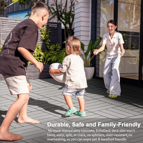 EchoDeck Interlocking Deck Tiles, 9 Pack Patio Tiles Outdoor Interlocking All - Image 3