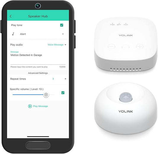 YoLink SpeakerHub & One Motion Sensor Smart Home and Security Kit – Audio Hub by YoLink