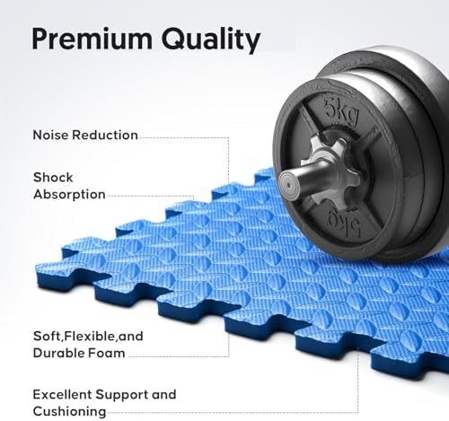 24 Pack 96 sqft Home Gym Mat, Puzzle Exercise Mat, EVA Interlocking Foam Floor - Image 3