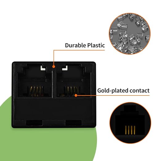 Phone Cable 2 Way Splitter RJ11 6P4C Telephone Line Cord Adapter - Image 3