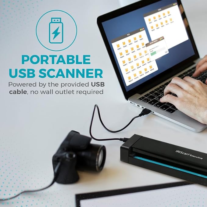 IRIScan Executive 4 Pro Black Portable Duplex Scanner, 8 PPM USB Document and - Image 4