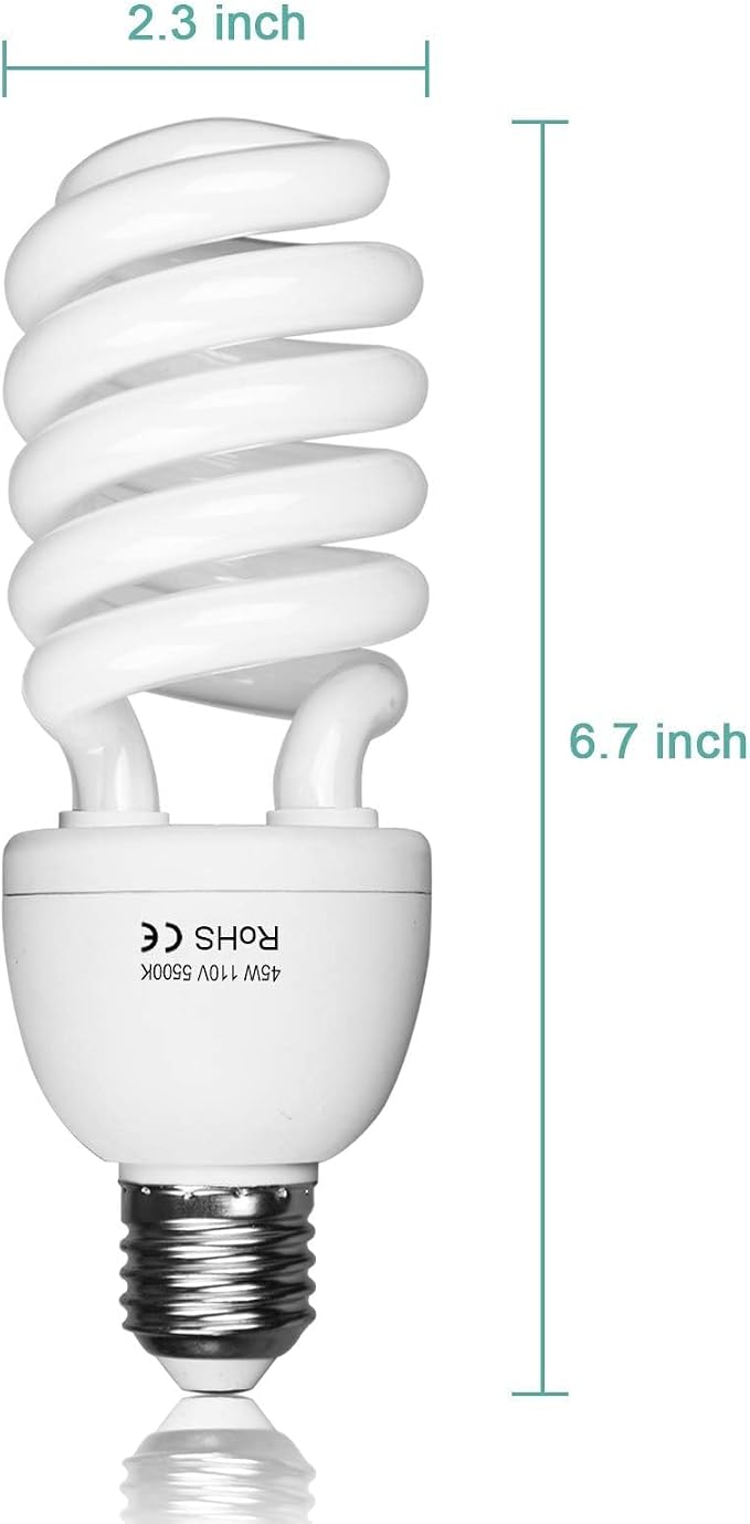 EMART Full Spectrum Light Bulb, 45W 5500K Spiral CFL Daylight - Image 2