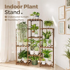 Bamworld Plant Stand Indoor Plants Shelf Outdoor Wood Plant Rack - Image 2