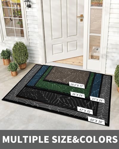 Yimobra Leaf Pattern Door Mat, 29.5 x 17 in - Image 2