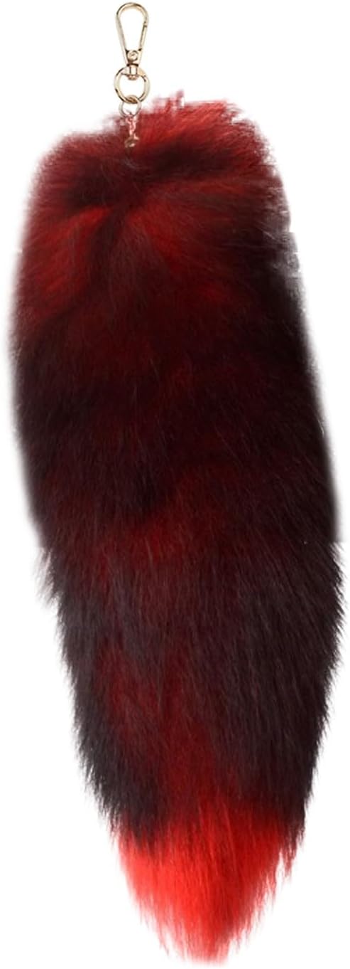 Fox Tail Keychain Long, Fluffy Therian Tail Faux Fur Keyring, Party Costume by Unknown