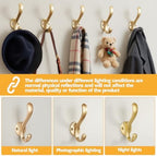 4 Pack Coat Hooks Wall Mount Heavy Duty Utility Retro Double Hooks - Image 2