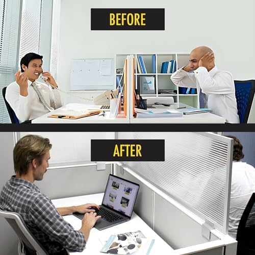 OBEX Screen Extender Polycarbonate Desk Privacy Panel & Divider for Office Cubicle, 12" x 24", Translucent