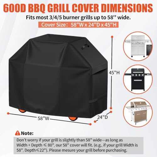 iCOVER Grill Cover 58 inch, BBQ Grill Cover - Image 2