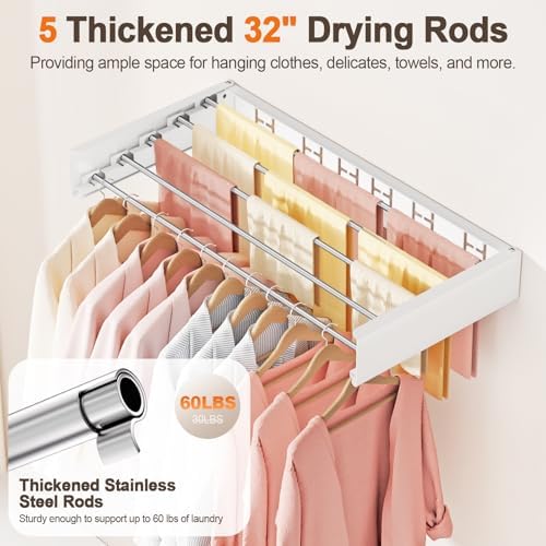 Wall Mounted Clothes Drying Rack Folding Indoor, Foldable Laundry Drying Rack - Image 4