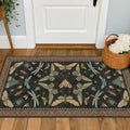 Small Black Entryway Runner Rug by HazoHaus