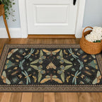 Small Black Entryway Runner Rug by HazoHaus