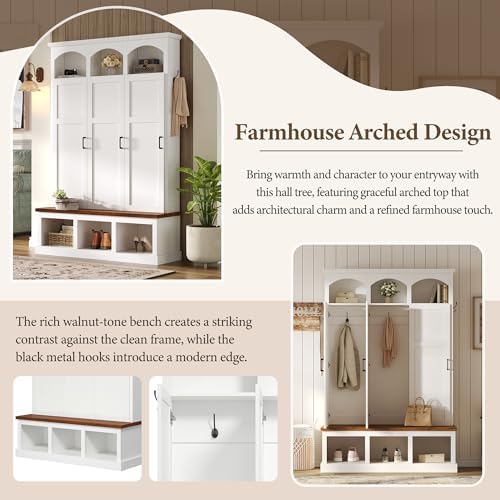 Quarte Farmhouse Hall Tree - Image 4