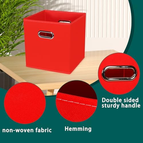 Black Foldable Storage Cubes Bins, Fabric Storage Box Cubes Organizer Baskets - Image 7