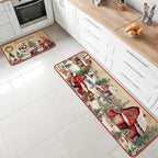 SATINIOR 3 Pcs Vintage Christmas Kitchen Rug and Mat Set Non Slip Floor Mat - Image 4
