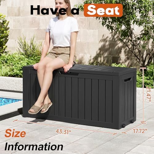 Outdoor Storage Box, Resin Deck Boxes Indoor and outdoor, Waterproof Storage - Image 2