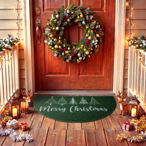 Tinideya Merry Christmas Door Mat Half Moon Front Entry Rug - Image 5