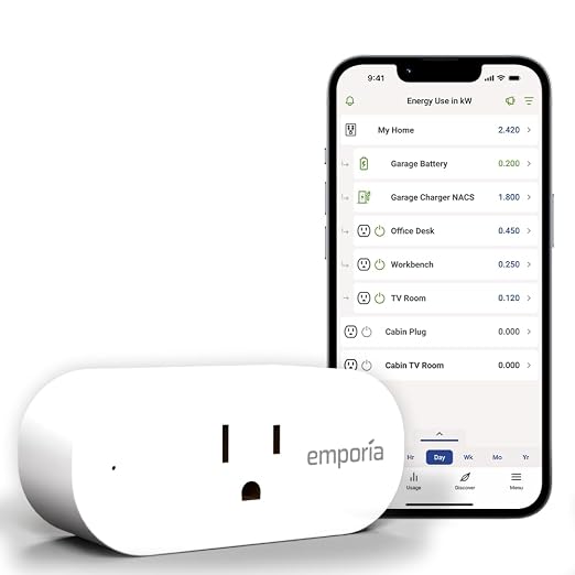Emporia Energy Monitoring Smart Plug, WiFi Smart Outlet Plug Works by Emporia
