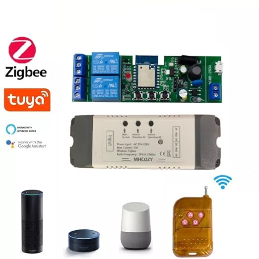 2 Channel 5V 85-250V ZigBee Smart Relay Switch, Adjustable Selflock and - Image 2