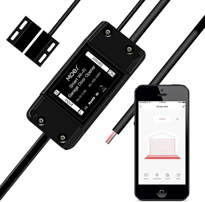MOES WiFi Smart Garage Door Opener Controller, Smart Life/Tuya APP Remote by MOES