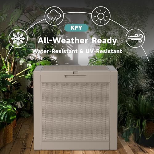 31 Gallon Waterproof Resin Deck Box, UV Resistant Outdoor Storage - Image 4