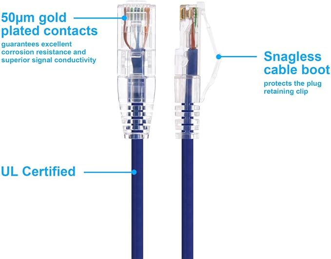 Monoprice Cat6 10ft Purple Component Level Patch Cable UTP 28AWG 550MHz Pure - Image 3