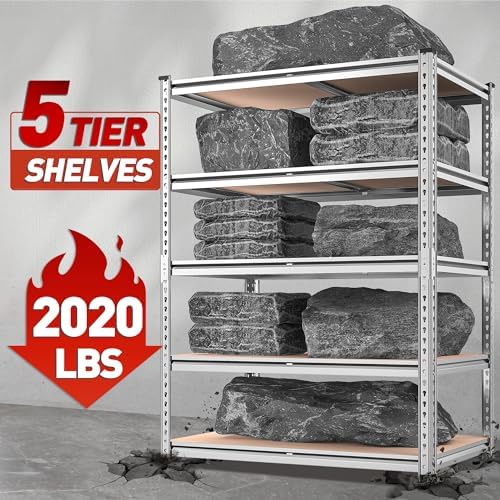 REIBII 2020LBS Garage Shelving Heavy Duty Metal Shelving 5 Tier Storage Shelves - Image 4