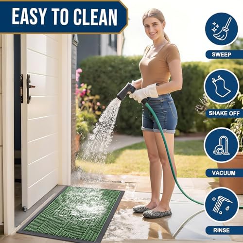 Smiry Front Door Mat Outside Entrance, Low Profile Rubber Doormat - Image 6