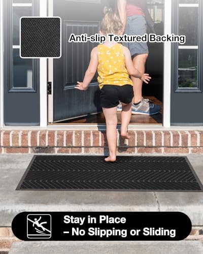 3′x5′ Heavy Duty Front Door Mat Indoor Outdoor Entrance, Non-Slip Entry Rug - Image 5
