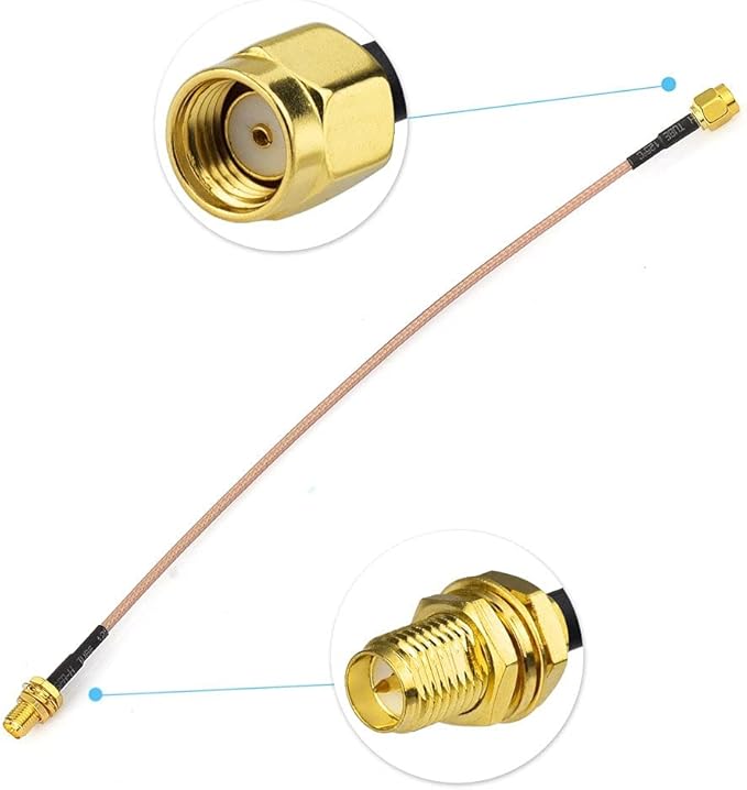 Bingfu WiFi Antenna Extension Cable RP-SMA Male to RP-SMA Female Bulkhead Mount - Image 3