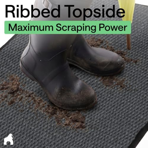GORILLA GRIP Traffic Guard Indoor Outdoor Heavy Duty Door Mat, 70x24 Gray - Image 4