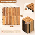 Goplus 27-Pack Acacia Wood Interlocking Deck Tiles - Image 6