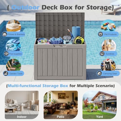 Outdoor Storage Box Waterproof, 45 Gallon Deck Box - Image 3