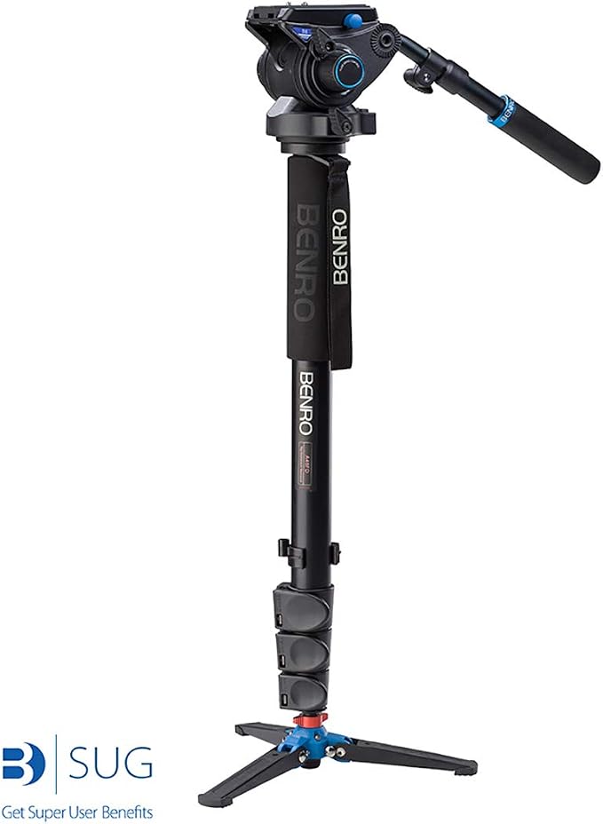 Benro Aluminum 4 Series Flip-Lock Video Monopod Kit w/ 3-Foot Articulating Base - Image 2