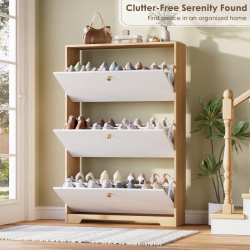 Nicetree Shoe Storage Cabinet for Entryway, Modern Shoe Cabinet, Freestanding - Image 5