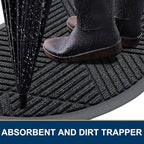 Smiry Half Circle Front Door Mat Outside Entrance, Rubber Doormat - Image 3