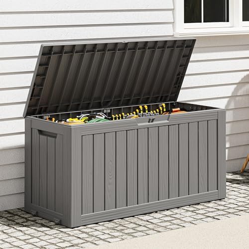 Outdoor Storage Box, Resin Deck Boxes Indoor and outdoor, Waterproof Storage by NBYSGO