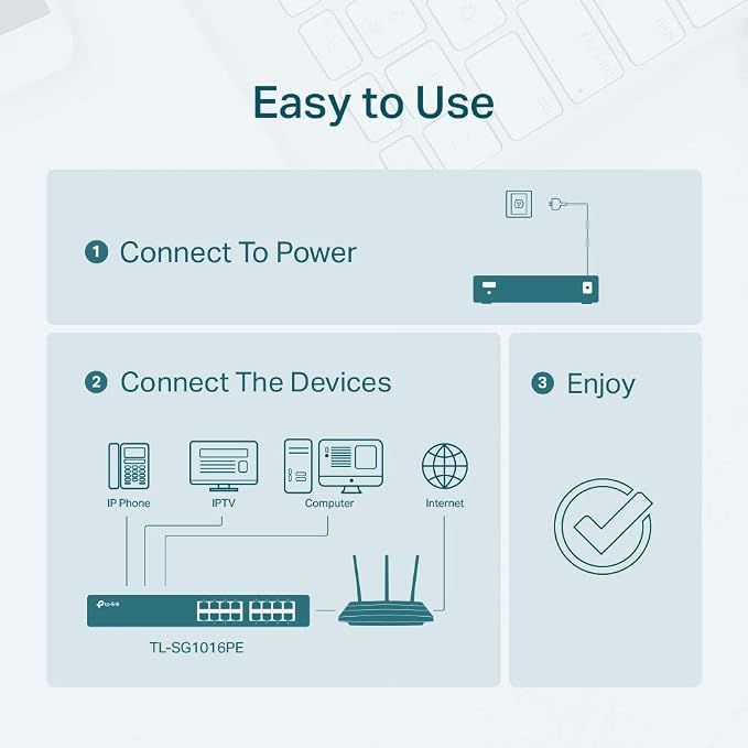 TP-Link TL-SG1016PE | 16 Port Gigabit PoE Switch | Easy Smart Managed | 8 PoE+ - Image 8