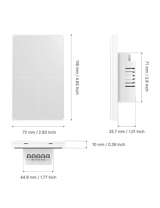 MOES Full Touch Smart Switch, SF Wall Light Switch, Neutral Wire Required - Image 9