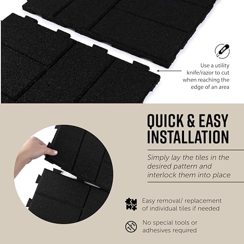Playsafer Brick Rubber Interlocking Tiles | 16 X 16 | Easy Install - Image 5