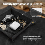 CoBak Leather Valet Tray, PU Leather Catch-All Tray - Image 3