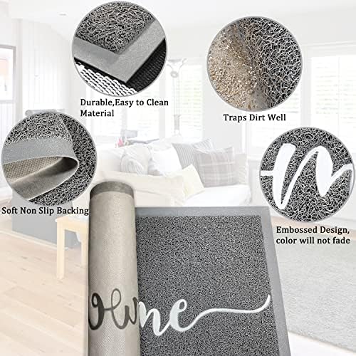 AAZZKANG Welcome Mats for Front Door Non Slip Door Mat Low-Profile Ultra - Image 4