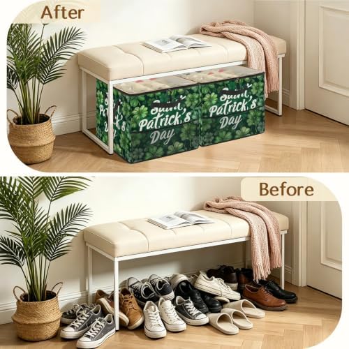 St. Patrick's Day Lucky Clover Fabric Shoe Organizer - Image 5