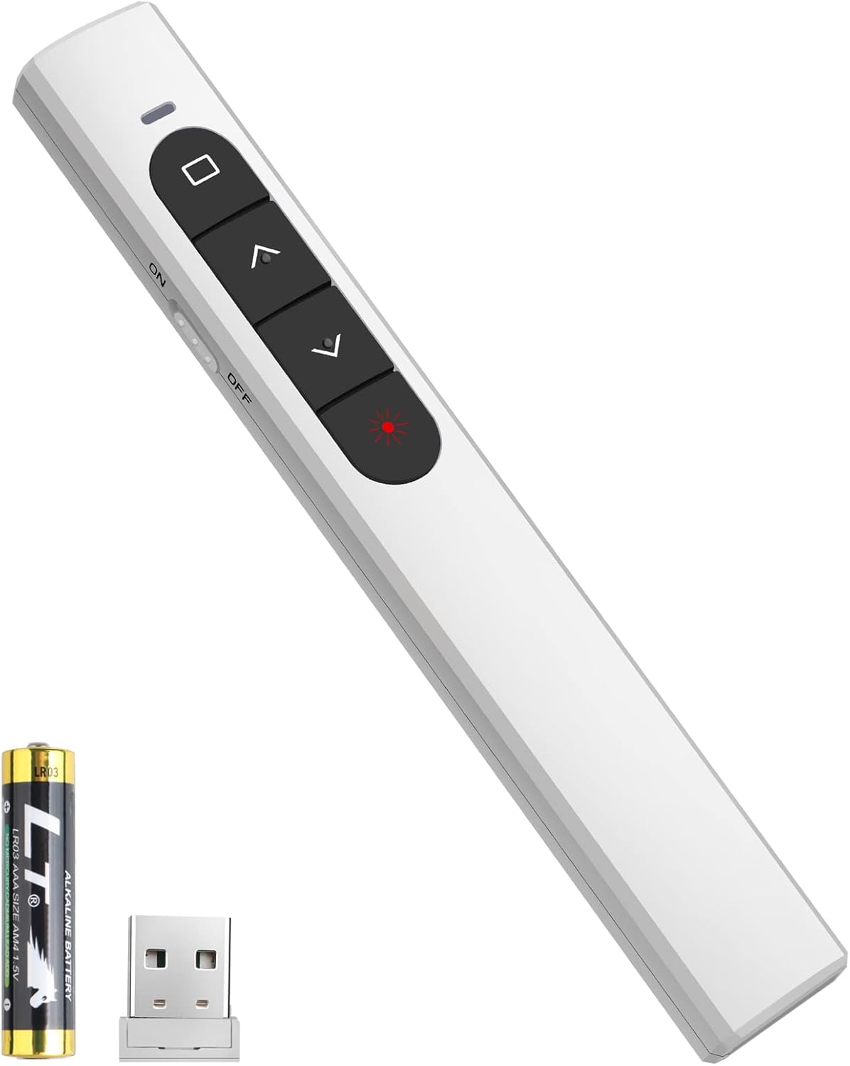 Presentation Clicker Wireless Presenter Remote with Hyperlink & Volume Remote Clicker for PowerPoint Office Classroom Presentation Remote Control Pointer Slide Advancer (Battery Included)