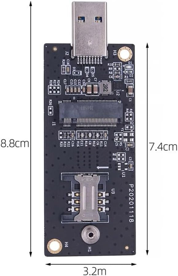 NGFF M.2 Key-B WWAN to USB 3.0 Adapter Riser Card w SIM Slot - Image 8