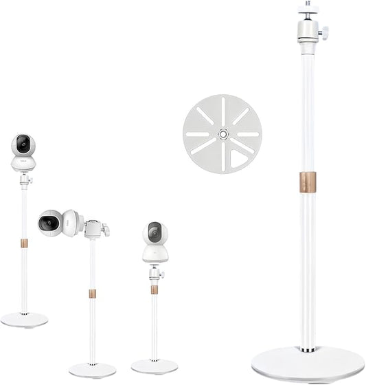 White Adjustable Height Metal Floor Stand by SamIdea